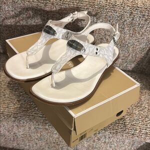 Michael Kors Cream and Silver Sandals